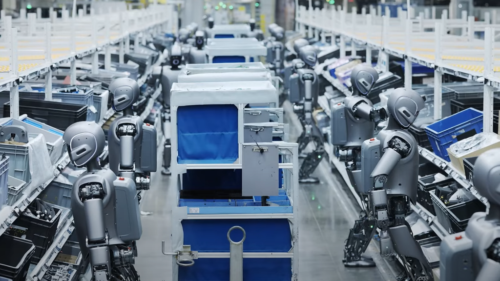 UBTECH Wallker S1 industrial humanoids worker form an intelligent swarm at Zeekr's smart automotive factory