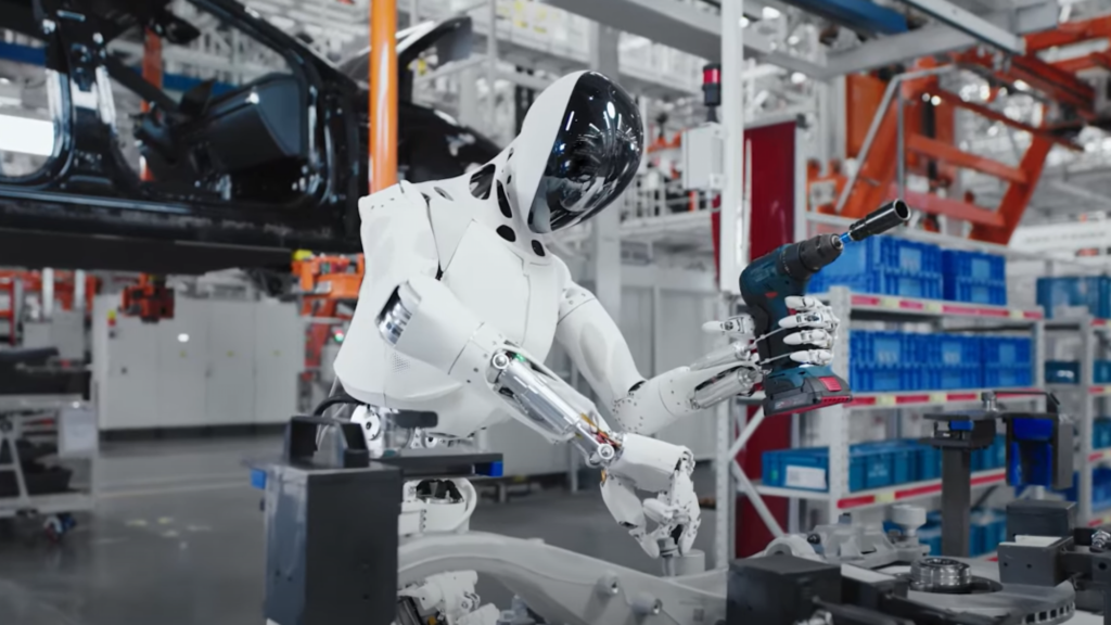 XPENG's humanoid robot, Iron, doing factory work