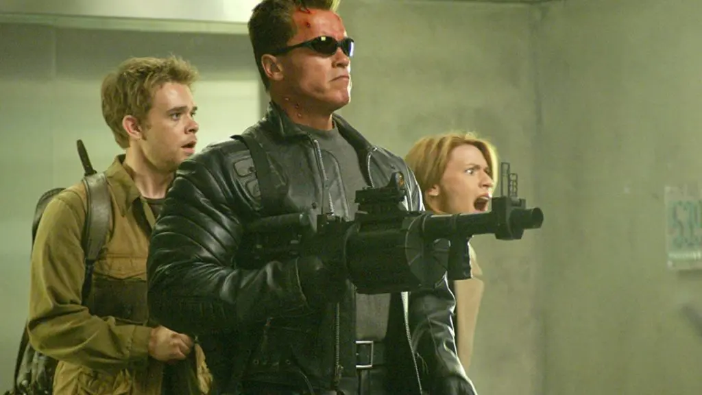 Arnold Schwarzenegger as the T-800 robot in Terminator 3: Rise of the Machines (2003)