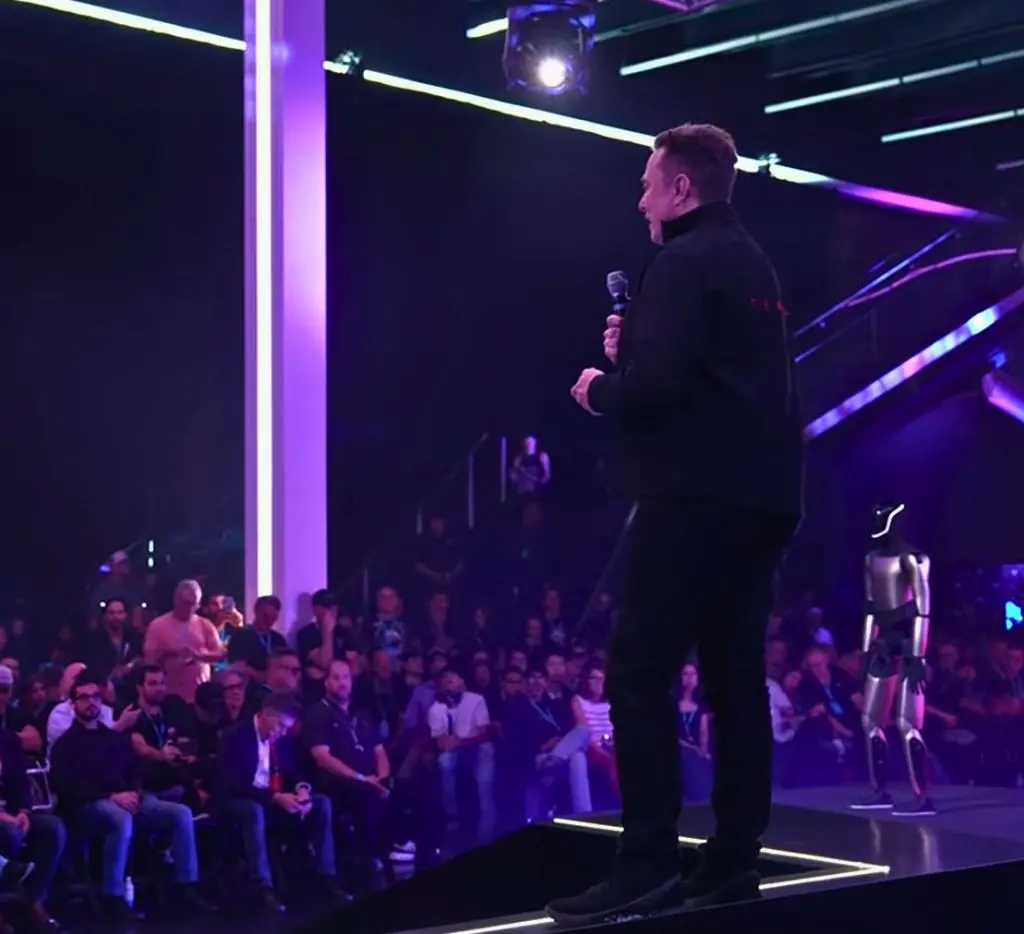Elon Musk speaks at the Tesla's 2025 annual shareholder meeting