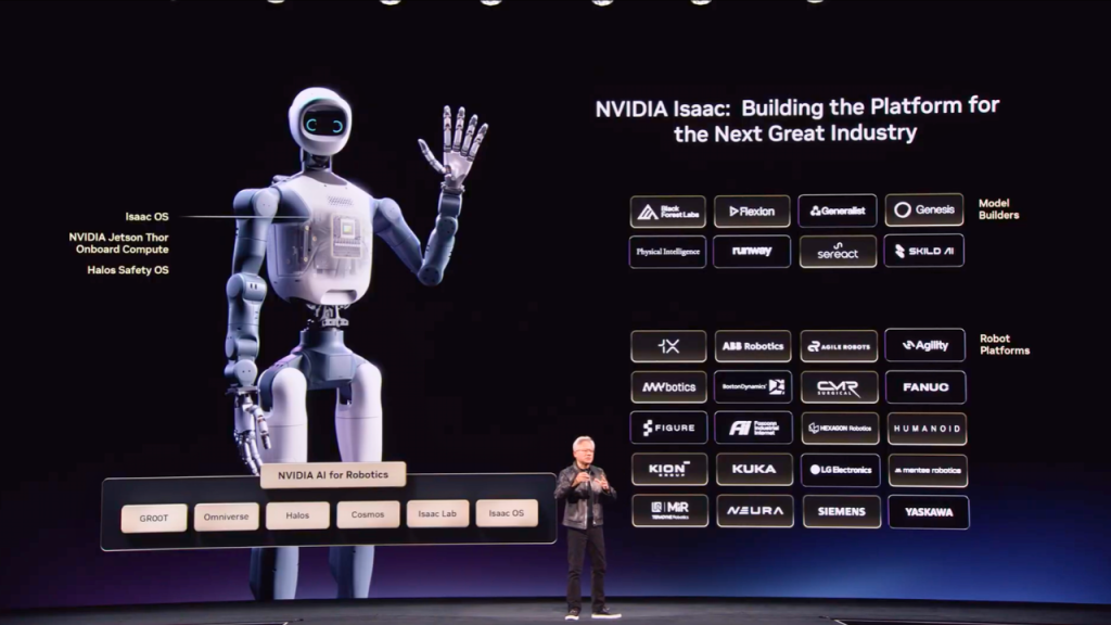 NVIDIA CEO Jensen Huang talks about the company's reference humanoid platform at GTC 2026 Berlin